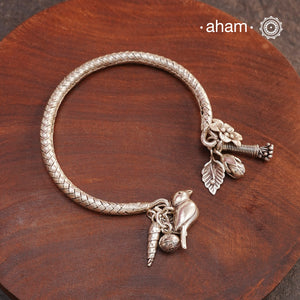 A.M P.M Silver Bracelet with Charms