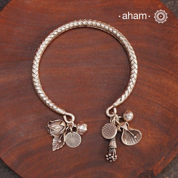 A.M P.M Silver Bracelet with Charms