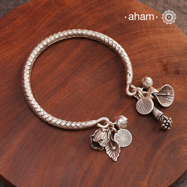 A.M P.M Silver Bracelet with Charms