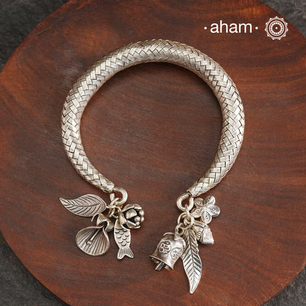 A.M P.M Silver Bracelet with Charms