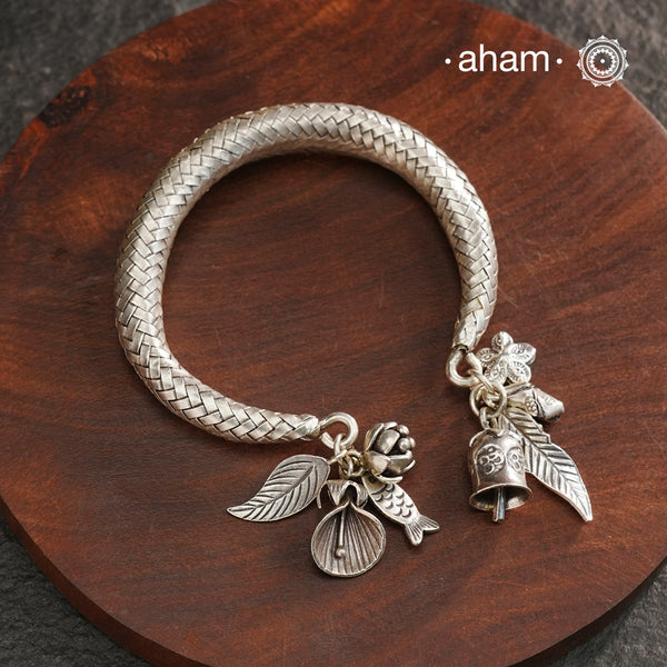 A.M P.M Silver Bracelet with Charms