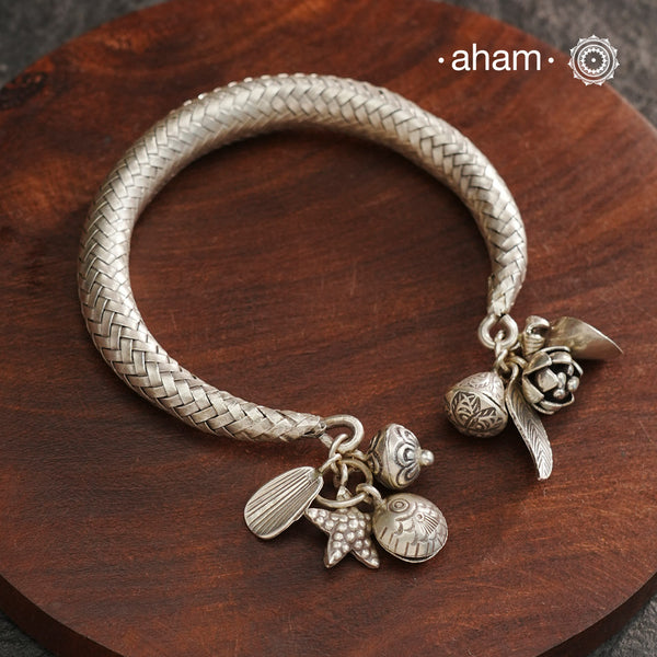 A.M P.M Silver Bracelet with Charms