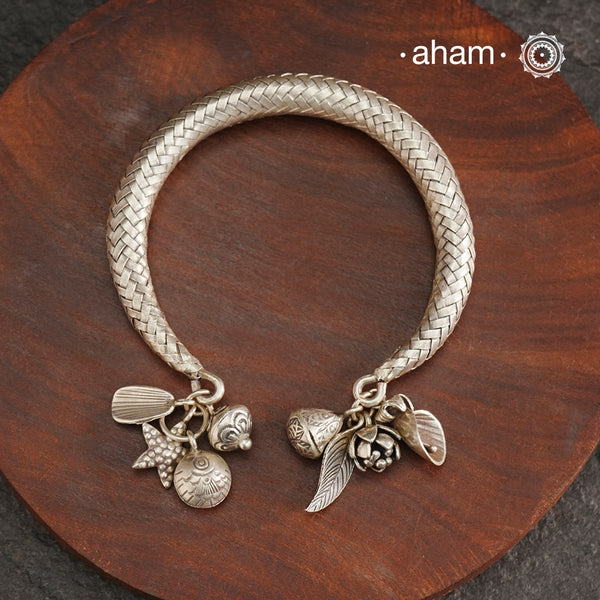 A.M P.M Silver Bracelet with Charms