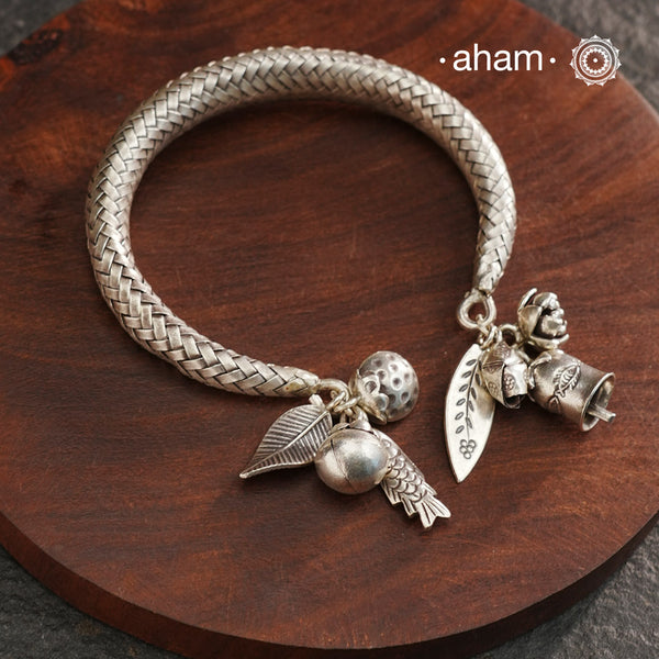 A.M P.M Silver Bracelet with Charms