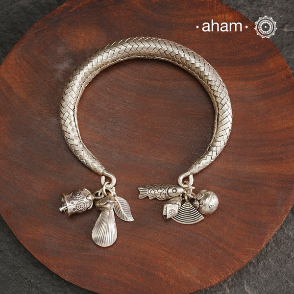 A.M P.M Silver Bracelet with Charms