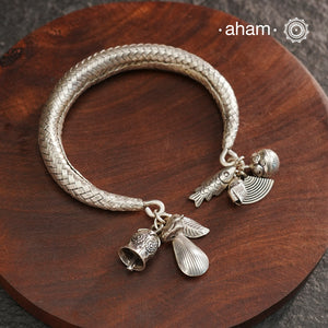 A.M P.M Silver Bracelet with Charms
