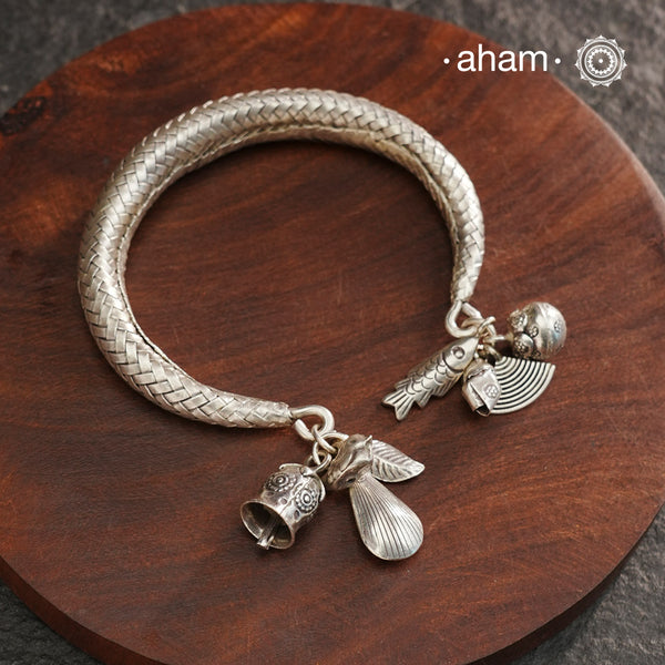 A.M P.M Silver Bracelet with Charms