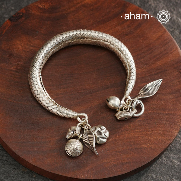 A.M P.M Silver Bracelet with Charms