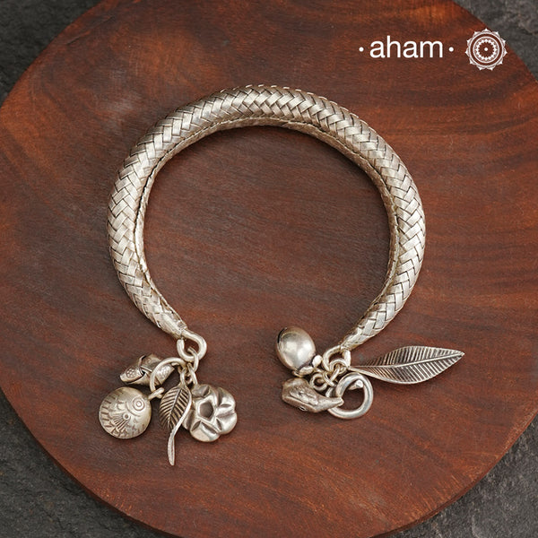A.M P.M Silver Bracelet with Charms