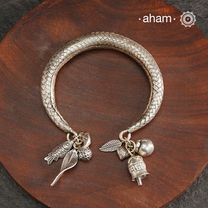 A.M P.M Silver Bracelet with Charms