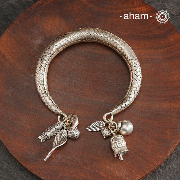 A.M P.M Silver Bracelet with Charms
