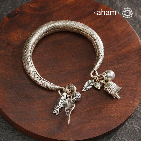A.M P.M Silver Bracelet with Charms