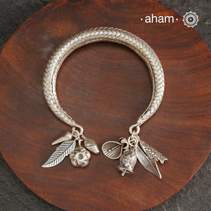 A.M P.M Silver Bracelet with Charms