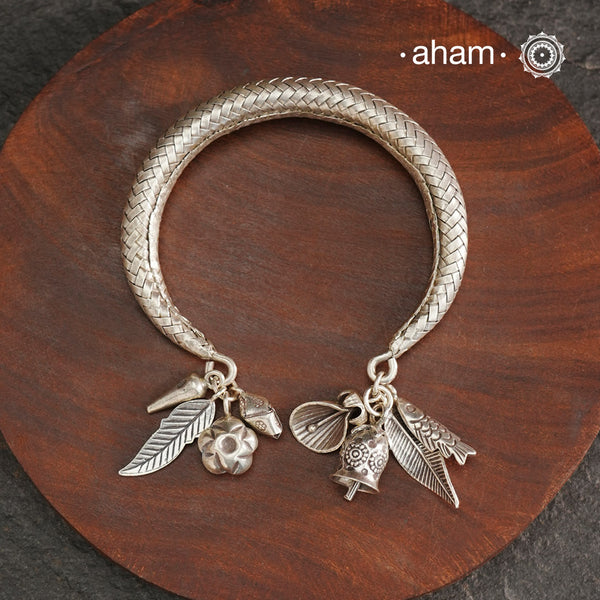A.M P.M Silver Bracelet with Charms
