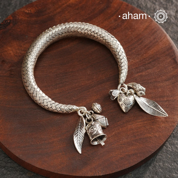 A.M P.M Silver Bracelet with Charms