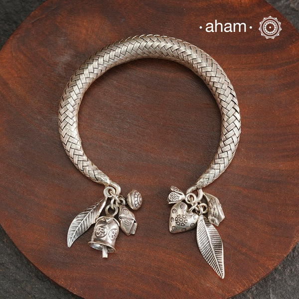 A.M P.M Silver Bracelet with Charms