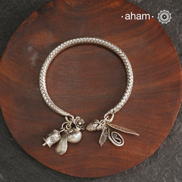 A.M P.M Silver Bracelet with Charms