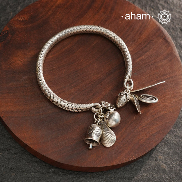 A.M P.M Silver Bracelet with Charms