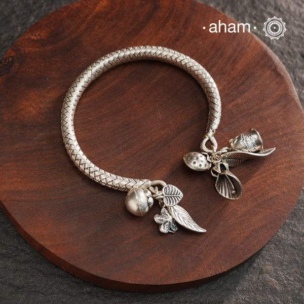 A.M P.M Silver Bracelet with Charms