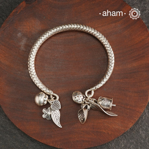 A.M P.M Silver Bracelet with Charms
