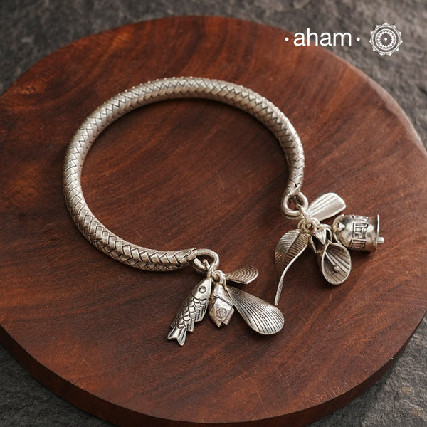 A.M P.M Silver Bracelet with Charms