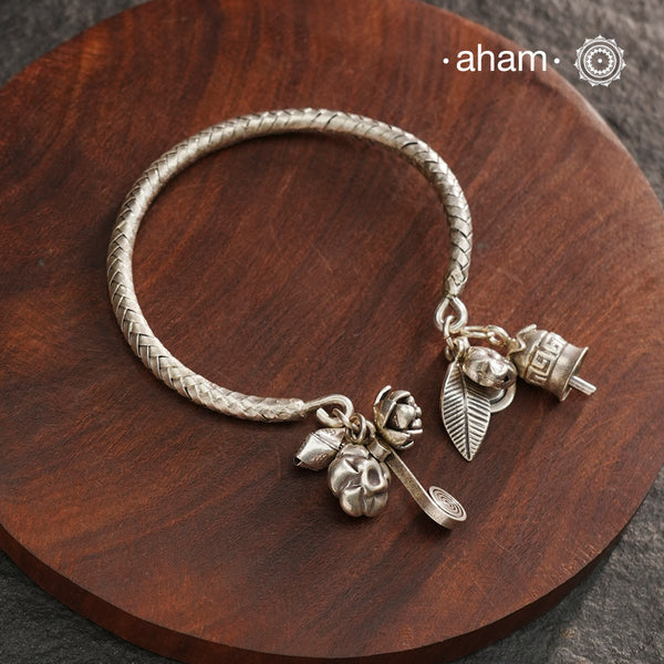 A.M P.M Silver Bracelet with Charms