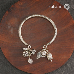A.M P.M Silver Bracelet with Charms