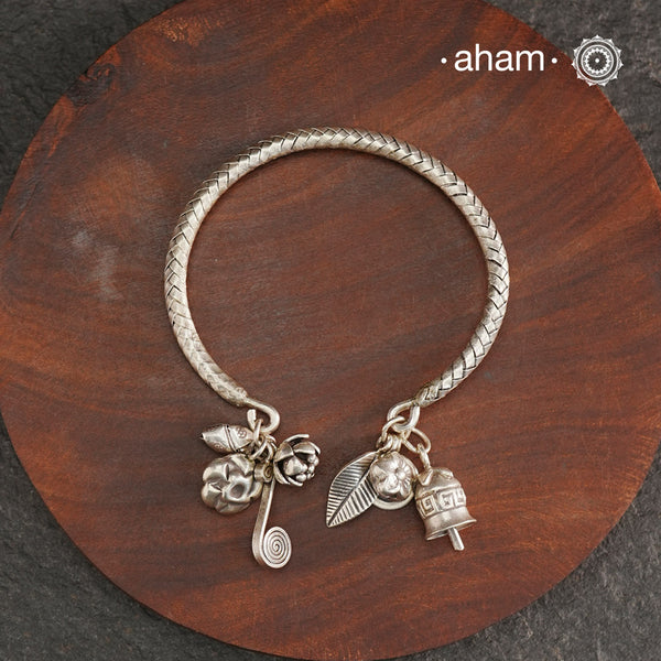 A.M P.M Silver Bracelet with Charms