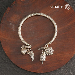 A.M P.M Silver Bracelet with Charms