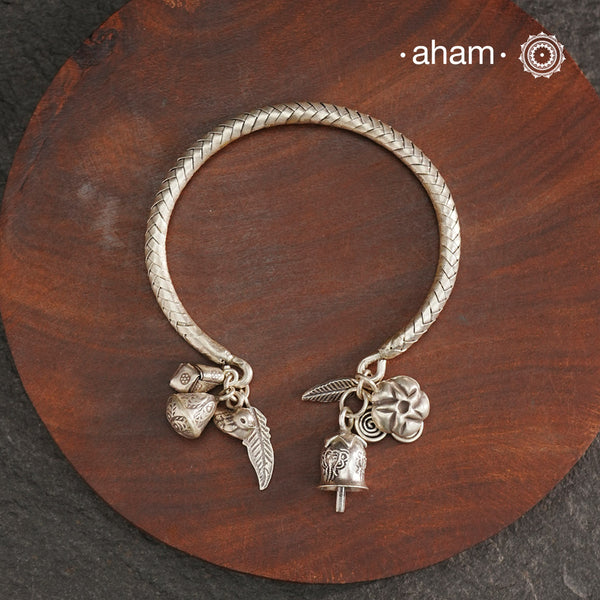 A.M P.M Silver Bracelet with Charms