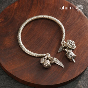 A.M P.M Silver Bracelet with Charms