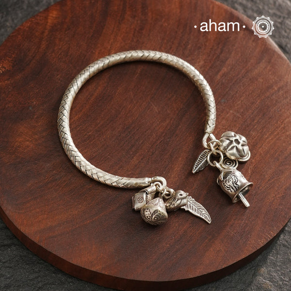 A.M P.M Silver Bracelet with Charms