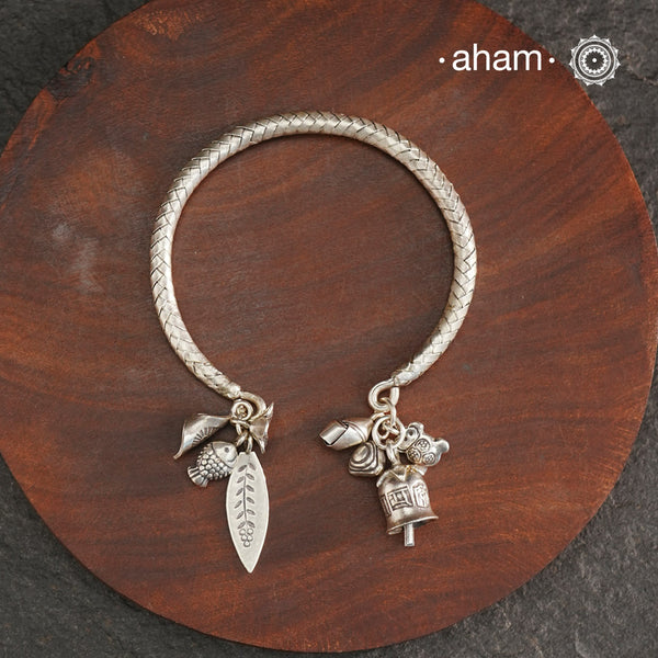 A.M P.M Silver Bracelet with Charms