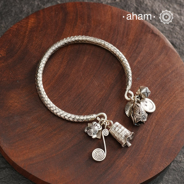 A.M P.M Silver Bracelet with Charms