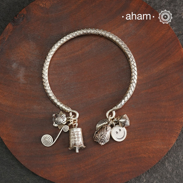 A.M P.M Silver Bracelet with Charms