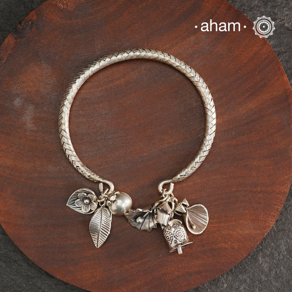A.M P.M Silver Bracelet with Charms