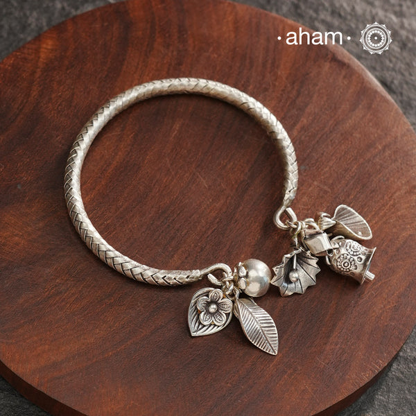 A.M P.M Silver Bracelet with Charms