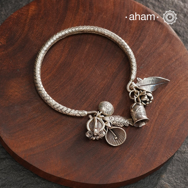 A.M P.M Silver Bracelet with Charms