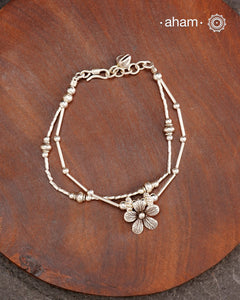 A.M P.M Charm Silver Bracelet