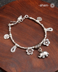 A.M P.M Charm Silver Bracelet