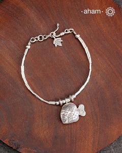 A.M P.M Charm Silver Bracelet