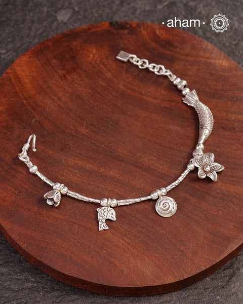 A.M P.M Charm Silver Bracelet