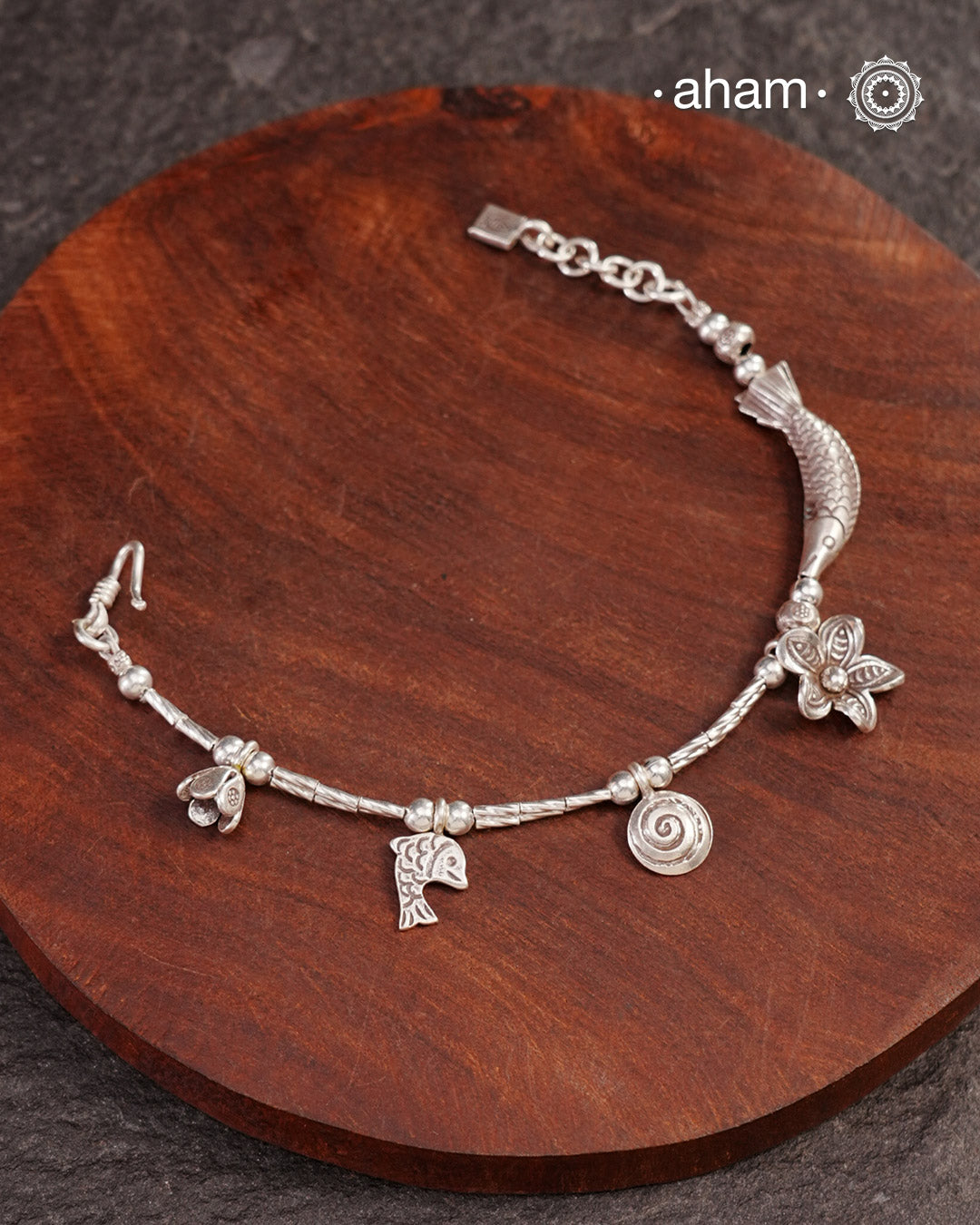 A.M P.M Charm Silver Bracelet