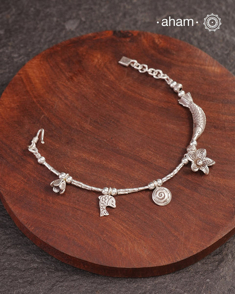 A.M P.M Charm Silver Bracelet
