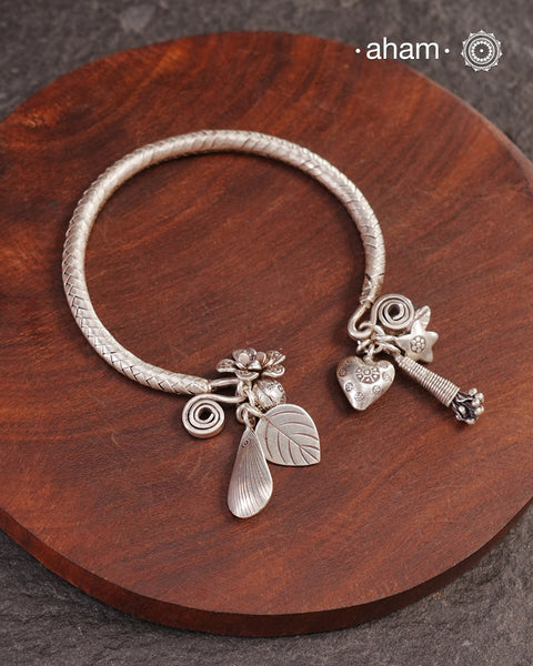 A.M P.M Silver Bracelet with Charms