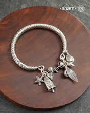 A.M P.M Silver Bracelet with Charms
