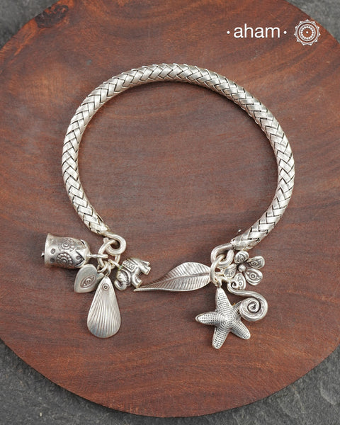 A.M P.M Silver Bracelet with Charms