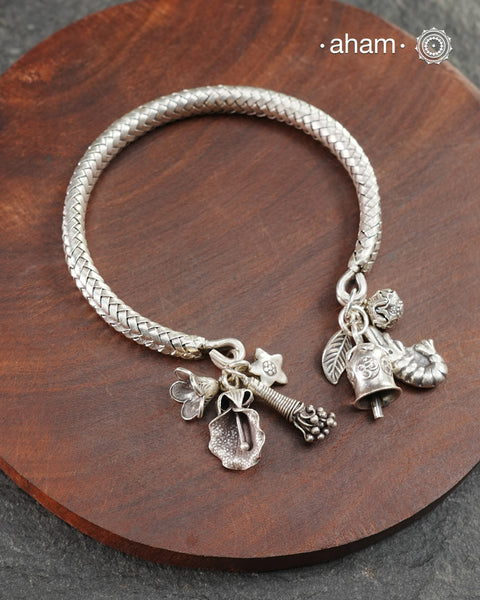 A.M P.M Silver Bracelet with Charms