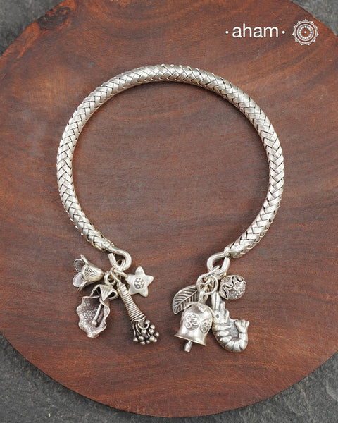 A.M P.M Silver Bracelet with Charms