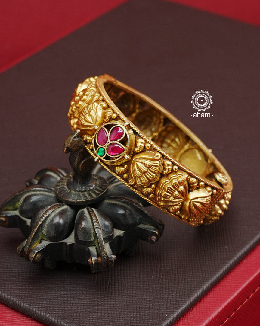 Floral Gold Polish Silver